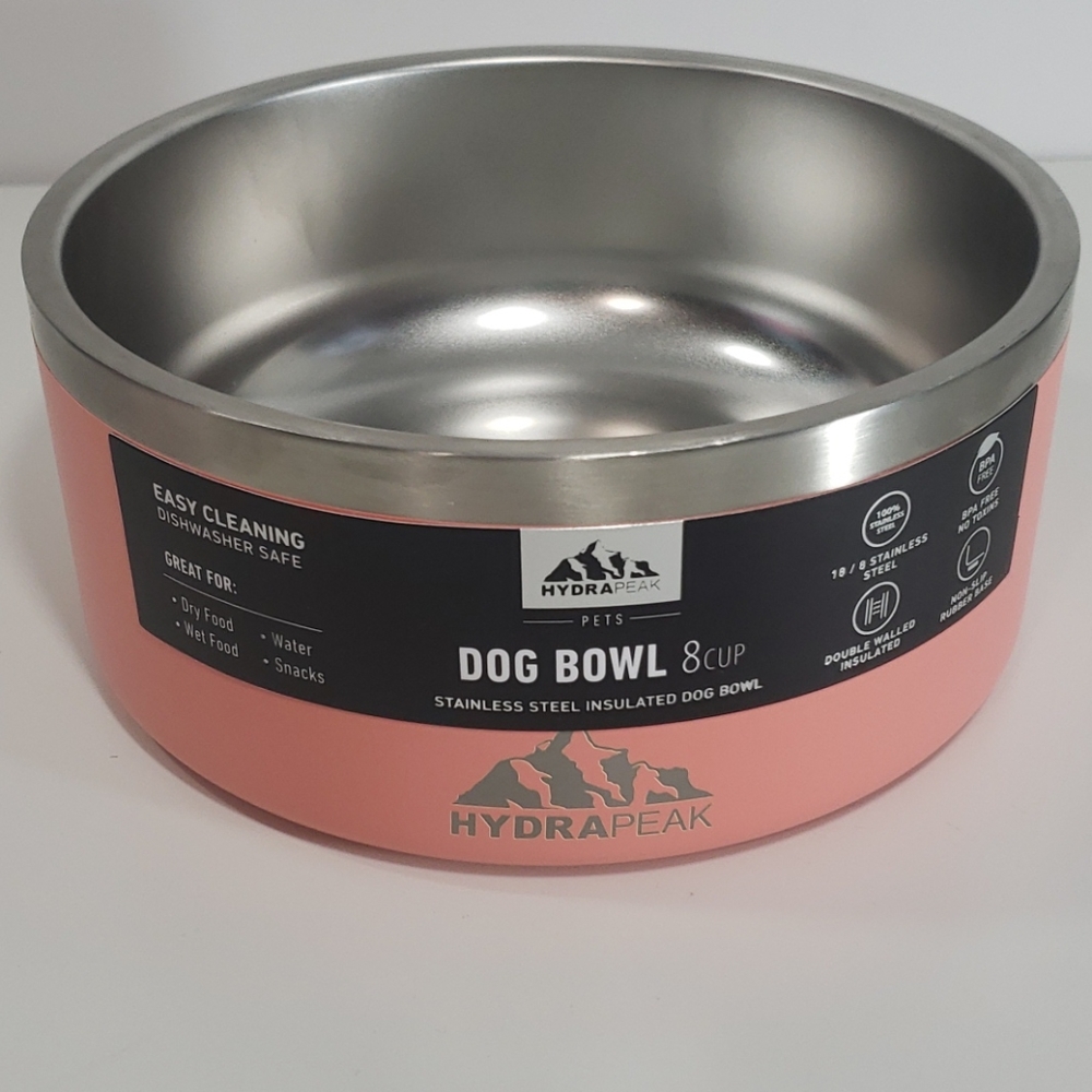 HydraPeak Pets Stainless Steel Dog Bowl 8 Cups
